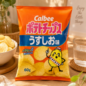 Calbee Potato Chips Usushio – Papas fritas ligeramente saladas, 55 g