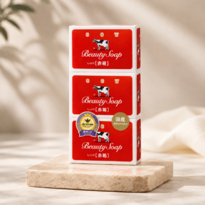 Cow Brand Akabako – Jabón sólido japonés, pack de 3 unidades
