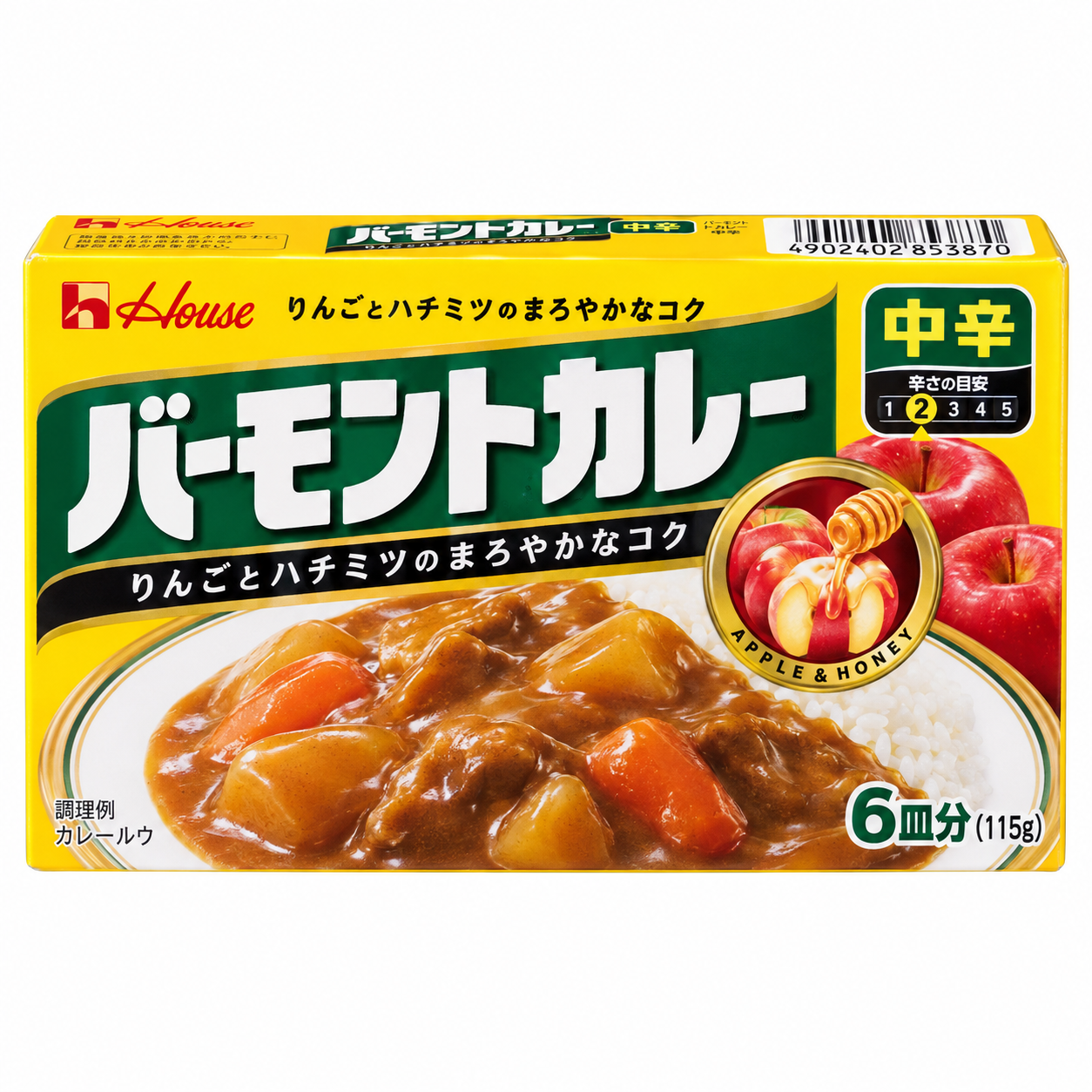 House Vermont Curry Medium Hot – Roux de curry japonés con manzana y miel, 115 g - Imagen 2