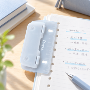 KOKUYO Campus Portable Card 2-Hole Punch — Perforadora portátil de 2 agujeros, gris