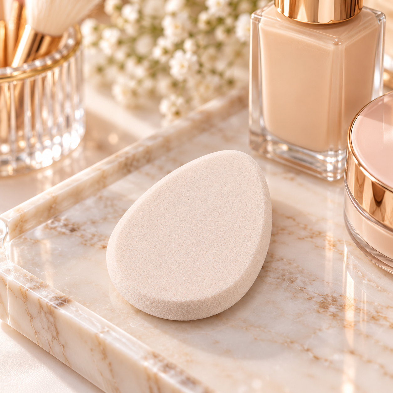 KAI Easy-Clean Liquid Foundation Puff — 1 unidad
